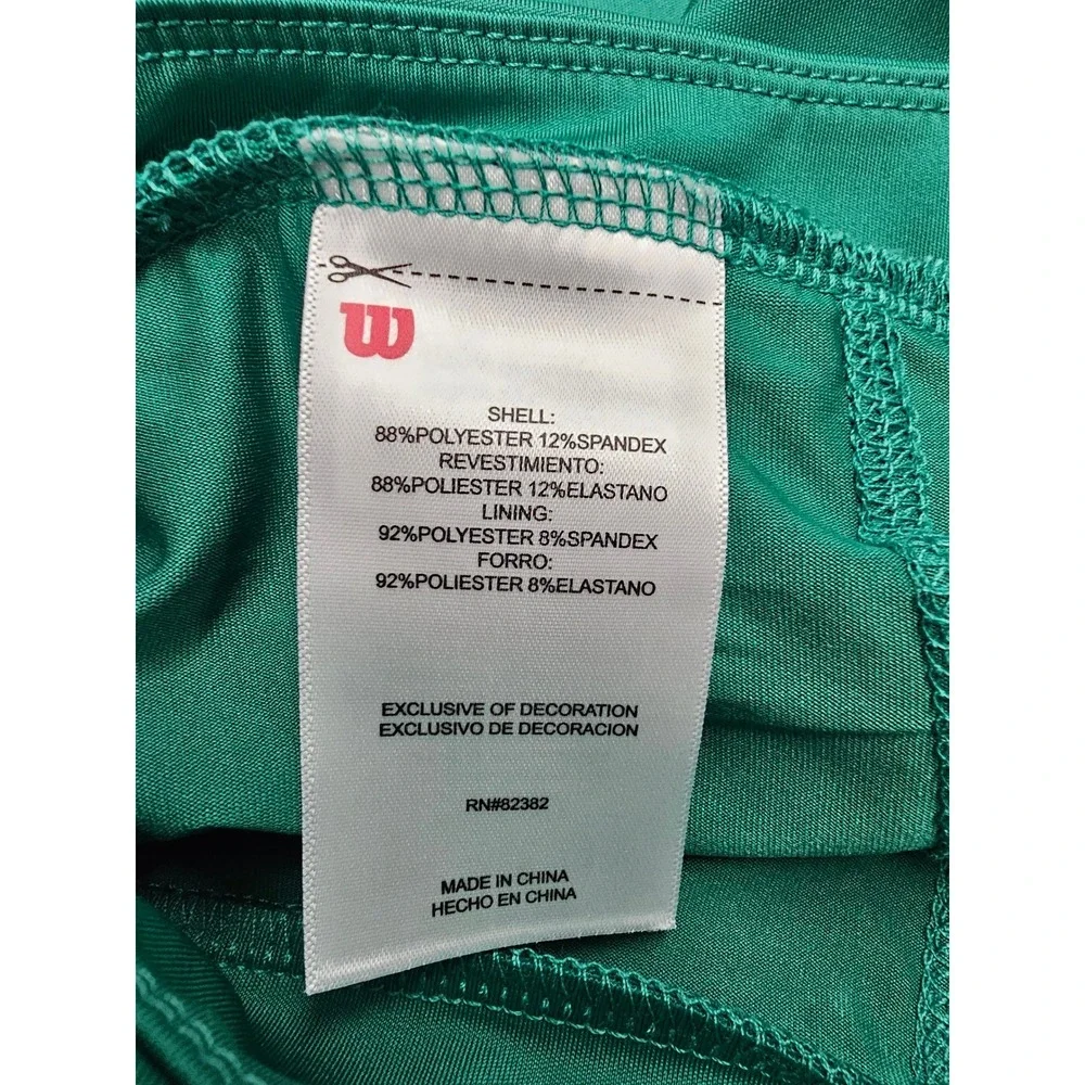 Wilson Girls Tennis Skort Green Polyester Blend Athletic Size Large
